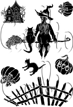 Card-io Clear Stamp A Broom with a View CCSTABR-01