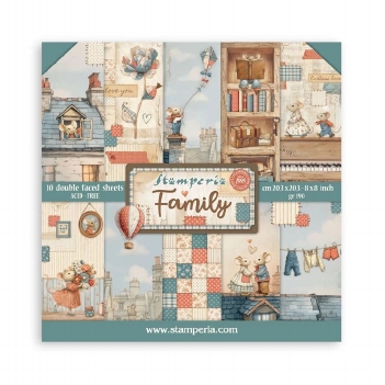 Stamperia Paper Pad 20 x 20 cm Family SBBS137
