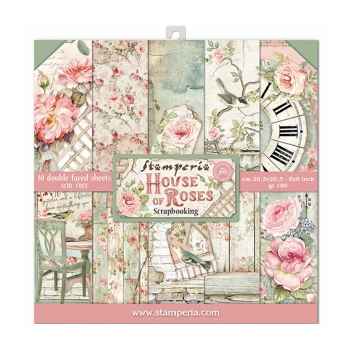 Stamperia Paper Pad 20 x 20 cm House of Roses SBBS08