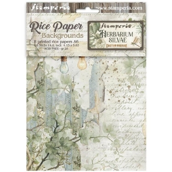 Stamperia MINI Rice Paper Backgrounds Herbarium Silvae DFSAK6048