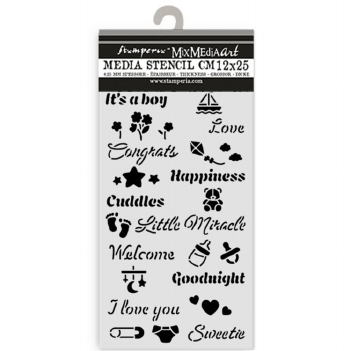 Stamperia Mask Stencil Baby Quotes KSTDL144
