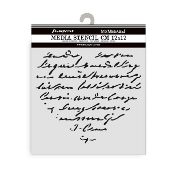 Stamperia Mask Stencil Heart with Writing KSTDS69