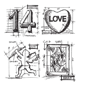 Stampers Anonymous Cling Stamp Valentine Blueprint CMS143