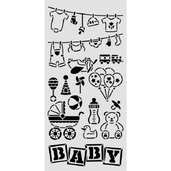 Stamperia Mask Stencil Baby Elements KSTDL145