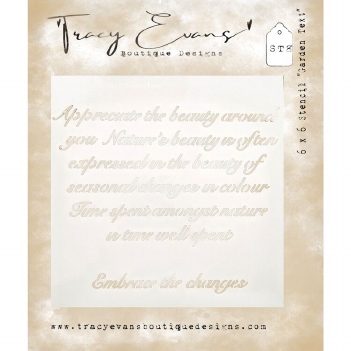 Tracy Evans Mask Stencil Garden Text ST008 TE