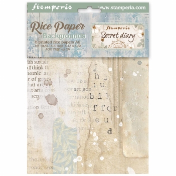 Stamperia MINI Rice Paper Backgrounds Sweet Diary DFSAK6051