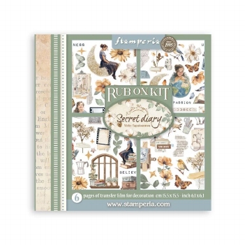 Stamperia Rub On Kit Secret Diary DFLRBX09