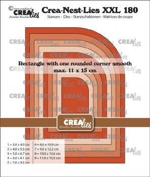 Crea-Nest-Lies set Snijmal Rectangle with one rounded Corner Smooth CLNestXXL180