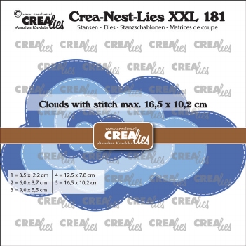 Crea-Nest-Lies set Snijmal Cloud with Stitchline CLNestXXL181