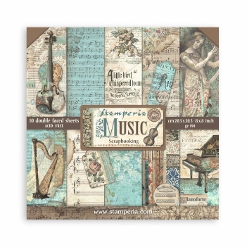 Stamperia Paper Pad 20 x 20 cm Music SBBS118