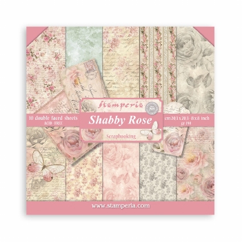 Stamperia Paper Pad 20 x 20 cm Shabby Rose SBBS107