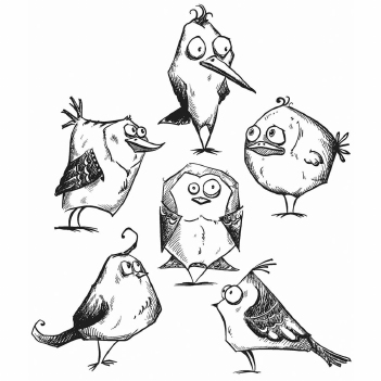 Stampers Anonymous Cling Stamp Bird Crazy CMS212