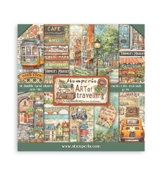 Stamperia Paper Pad 20 x 20 cm Art of Travelling SBBS120