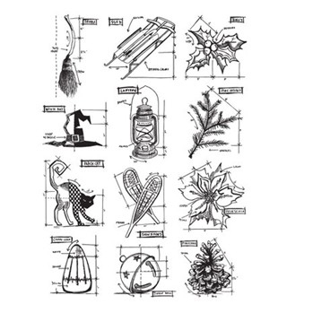 Stampers Anonymous Cling Stamp Mini Blueprints CMS203