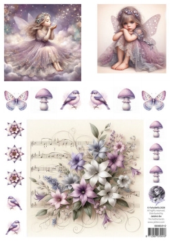 Fairybells Combi Knipvel voor Pop-Up en Decoupage Lila B 99083/012
