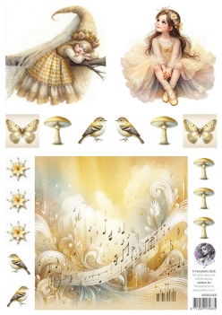 Fairybells Combi Knipvel voor Pop-Up en Decoupage Geel B 99083/006