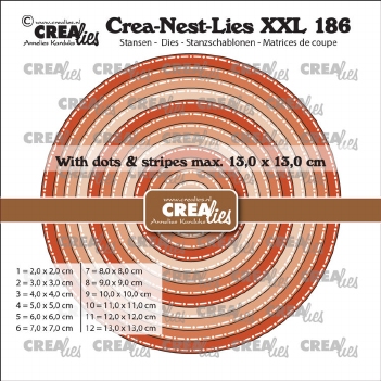 Crea-Nest-Lies set Snijmal Circles with Dots & Stripes CLNestXXL186