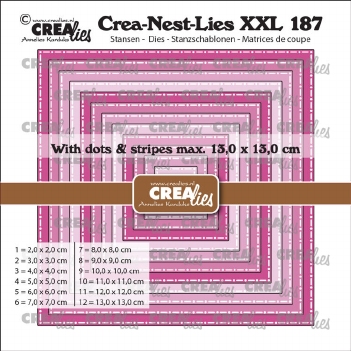 Crea-Nest-Lies set Snijmal Squares with Dots & Stripes CLNestXXL187