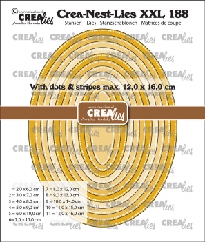 Crea-Nest-Lies set Snijmal Ovals with Dots & Stripes CLNestXXL188