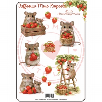 Juffrouw Muis Knipvel Little Strawberry Picker JM-KV-007