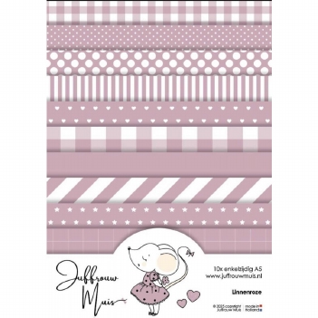 Juffrouw Muis Papierblok A5 Linnenroze JM-PBA5-008