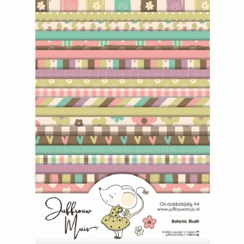 Juffrouw Muis Papierblok A4 Botanic Blush JM-PBA4-003