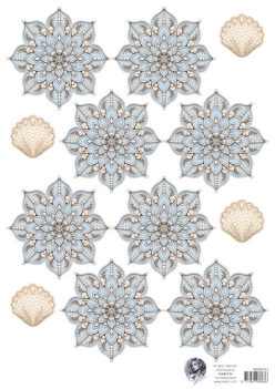 Fairybells Combi Knipvel voor Pop-Up en Decoupage Schelpenbloem Blauw A 99083/021