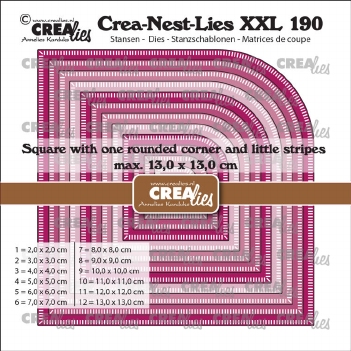 Crea-Nest-Lies set Snijmal Square Rounded Corner Stripes CLNestXXL190