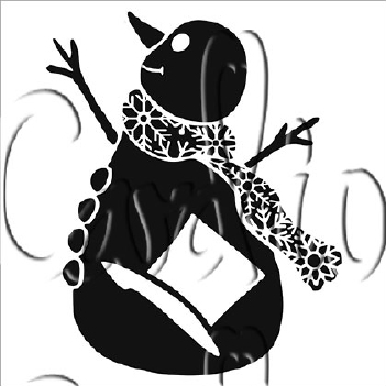 Card-Io Mask Stencil Snowflake Snowman STSN-04