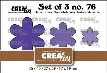 Crealies Set of Three nummer 76 Solid Flowers 31 CLSET76