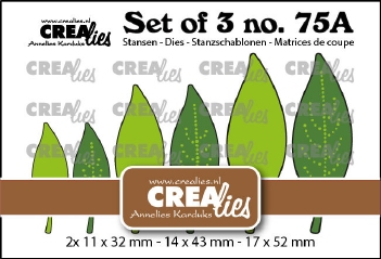 Crealies Set of Three nummer 75A Solid Leaves 21 Spiegelbeeld CLSET75A