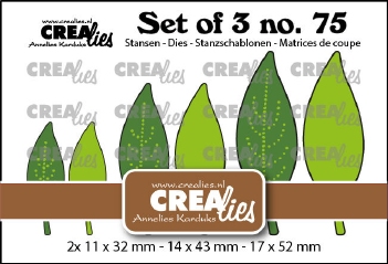 Crealies Set of Three nummer 75 Solid Leaves 21 CLSET75