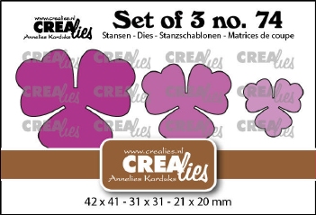 Crealies Set of Three nummer 74 Flowers 30 CLSET74