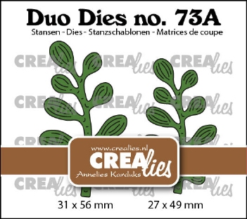 Crealies Duo Dies nr. 73A Leaves 20A Spiegelbeeld CLDD73A