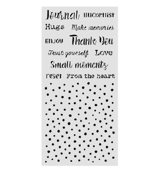 Stamperia Mask Stencil Cozy Family Writings & Dots KSTDL177