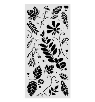 Stamperia Mask Stencil Flowers & Poems Mixed Leaves KSTDL176