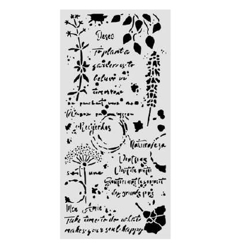 Stamperia Mask Stencil Flowers & Poems Flowers & Writings KSTDL175