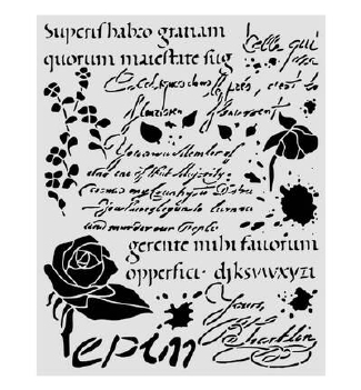 Stamperia Mask Stencil Flowers & Poems Latin Inspirations KSTD221