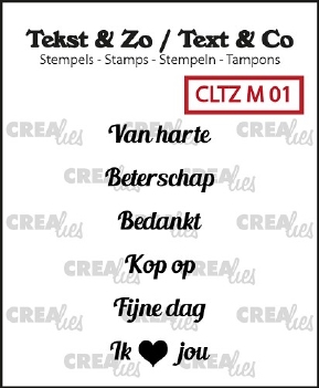 Crealies Clear Stamp Tekst en zo Mini 1 A CLTZM01
