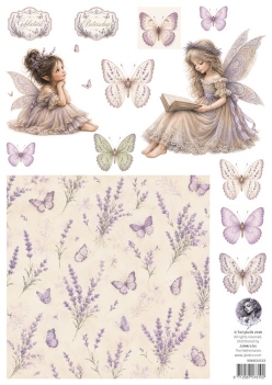 Fairybells Combi Knipvel voor Pop-Up en Decoupage Lavendel Combi 99083/033