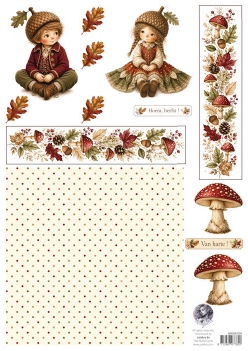 Fairybells Combi Knipvel voor Pop-Up en Decoupage Herfst Groen/Oranje 99083/030
