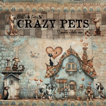 Bella Luna Crafts Papierblok Crazy Pets BLC-0055/S