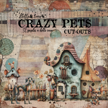 Bella Luna Crafts Papierblok Cut-Outs Crazy Pets BLC-0056/R