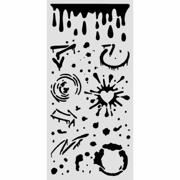 Stamperia Mask Stencil Fury Friends 2 Ink Splatters KSTDL182