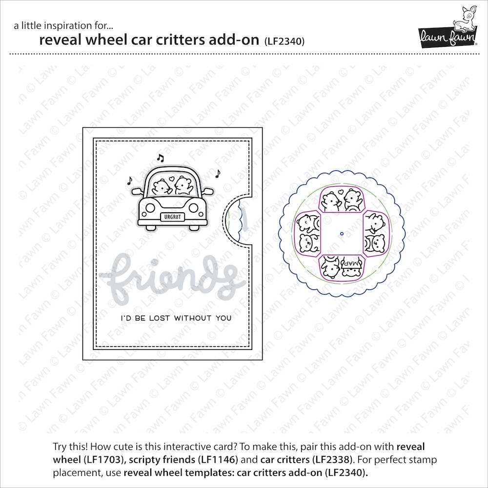 Lawn Fawn Snijmal Reveal Wheel Car Critters Add-on LF2340