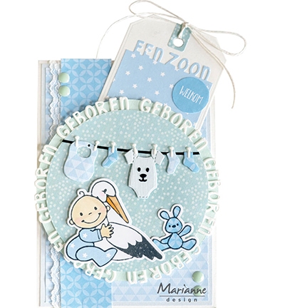 Marianne Design Clear Stamp & Die Eline's Stork Baby EC0195