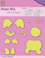 Nellie Snellen Shape Die Lene Design Build Up Elephan SDL031