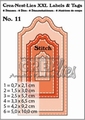 Crealies XXL Labels & Tags nr. 11 Stitch  CLLT11