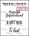 Crealies Clear Stamp Tekst en zo Jubileum 18 CLTZJ18