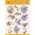 Jeanine's Art Knipvel Buzzing Bees Purple Flowers CD11337